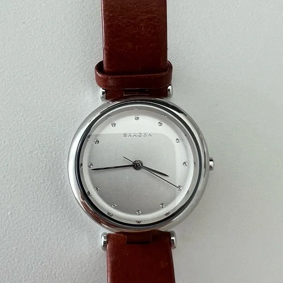 Skagen Tanja Silver Dial Ladies Leather Watch - Picture 4 of 7